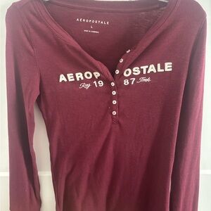 Aeropostale Women's Maroon Long Sleeve Top L New